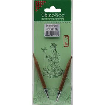 Nástroj na niť a příze ChiaoGoo Otočné 360° Kruhové Bambusové jehlice 40 cm 6,5mm (ChiaoGoo Bamboo Circulars Patina 16" (40 cm) 6,5mm)
