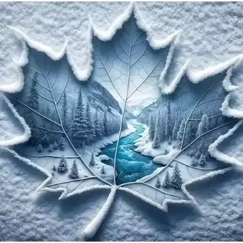 Diamantové malování Diamantové malování/Homfun - List oknem do zimní zahrady + perleťové kamínky (30x30)