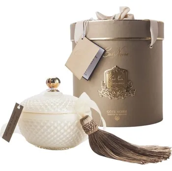 Svíčka Côte Noire - Round Art Deco svíčka Cream & Gold, Blonde Vanilla