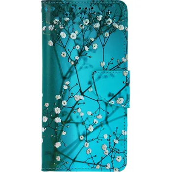 Pouzdro na mobilní telefon Pouzdro Motorola Moto G86 5G knížkové Modré s květy (kryt neboli obal na Motorola Moto G86 5G)