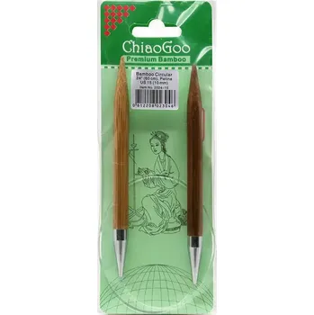 Jehlice ChiaoGoo Otočné 360° Kruhové Bambusové jehlice 60 cm 10mm (ChiaoGoo Bamboo Circulars Patina 24" (60 cm) 10mm)