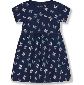 Dívčí šaty Dívčí šaty kr.r. Wolf S2514 tmavě modré s motýly