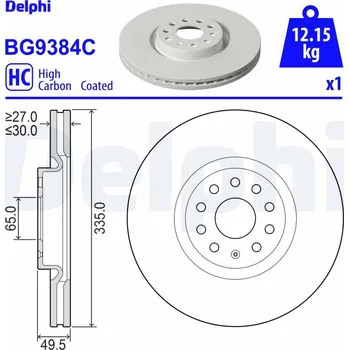 Brzdový kotouč DELPHI BG9384C Brzdový kotouč (BG9384C)