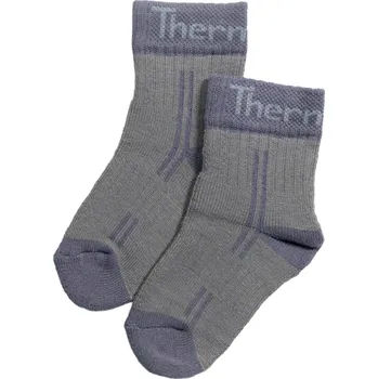 Dětské thermo ponožky šedo - fialové, Velikost: 21 - 22 (31 - 34), Barva: Šedo - fialová