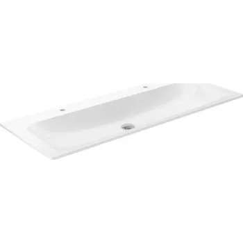 Umyvadlo Keuco PLAN dvojumyvadlo 120,8 cm, se 2 otvory pro baterie, bez přepadu, CleanPlus