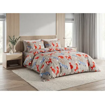 Povlečení Povlečení z mikrovlákna ČERVENÁ LIŠKA hnědé Rozměr povlečení: 70 x 90 cm | 140 x 220 cm