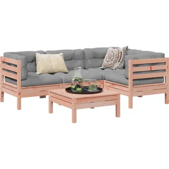 Zahradní sestava vidaXL 5dílná zahradní sedací souprava podušky borovice [3299428] Barva: Přírodní douglaska