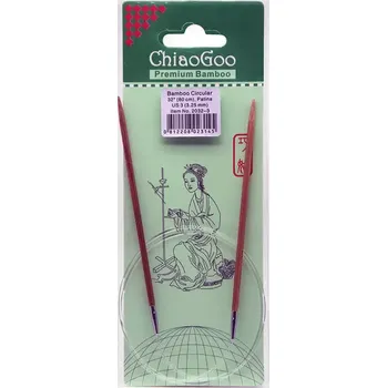 Jehlice ChiaoGoo Otočné 360° Kruhové Bambusové jehlice 80 cm 3,25mm (ChiaoGoo Bamboo Circulars Patina 32" (80 cm) 3,25mm)
