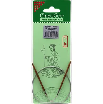 Nástroj na niť a příze ChiaoGoo Fixní Kruhové Bambusové jehlice 40 cm 3mm (ChiaoGoo Bamboo Circulars Patina 16" (40 cm) 3mm)