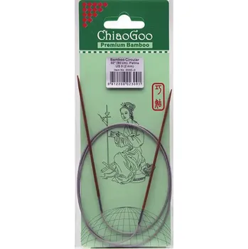 Jehlice ChiaoGoo Fixní Kruhové Bambusové jehlice 80 cm 2mm (ChiaoGoo Bamboo Circulars Patina 32" (80 cm) 2mm)