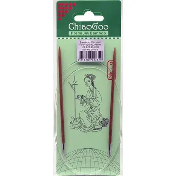 Nástroj na niť a příze ChiaoGoo Otočné 360° Kruhové Bambusové jehlice 100 cm 3,25mm (ChiaoGoo Bamboo Circulars Patina 40" (100 cm) 3,25mm)