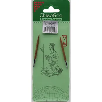 Jehlice ChiaoGoo Otočné 360° Kruhové Bambusové jehlice 30 cm 3,75mm (ChiaoGoo Bamboo Circulars Patina 12" (30 cm) 3,75mm)