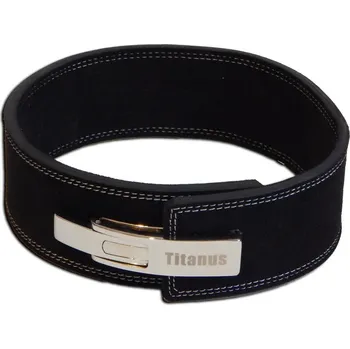 Opasek na cvičení TITANUS fitness Opasek s gravírovanou pákovou přezkou (černá) L