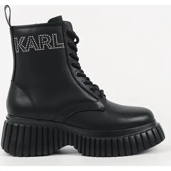 Dámské kozačky Kožené kotníkové boty Karl Lagerfeld KREEPER WEDGE KL44475.000 černá 99X, EUR 37