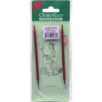 Nástroj na niť a příze ChiaoGoo Otočné 360° Kruhové Bambusové jehlice 100 cm 4,5mm (ChiaoGoo Bamboo Circulars Patina 40" (100 cm) 4,5mm)
