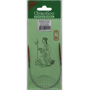 Jehlice ChiaoGoo Fixní Kruhové bambusové jehlice 23 cm 2,75mm (ChiaoGoo Bamboo Circulars Patina 9" (23 cm) 2,75mm)