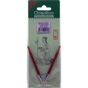 Nástroj na niť a příze ChiaoGoo Otočné 360° Kruhové Bambusové jehlice 40 cm 5,5mm (ChiaoGoo Bamboo Circulars Patina 16" (40 cm) 5,5mm)