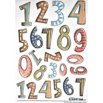 samolepka HuráPapír Samolepky A5 - Dneska slavíme! Číslice