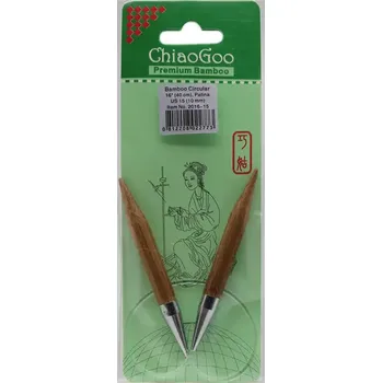 Jehlice ChiaoGoo Otočné 360° Kruhové Bambusové jehlice 40 cm 10mm (ChiaoGoo Bamboo Circulars Patina 16" (40 cm) 10mm)