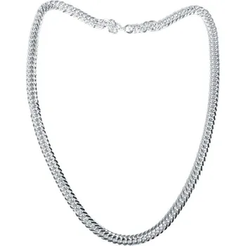 Karnevalový doplněk Kovový náhrdelník stříbrný řetěz