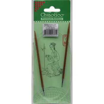 Nástroj na niť a příze ChiaoGoo Otočné 360° Kruhové Bambusové jehlice 100 cm 3,75mm (ChiaoGoo Bamboo Circulars Patina 40" (100 cm) 3,75mm)