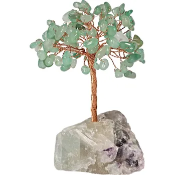 Drahý kámen Magieprirody.cz Stromeček štěstí 12 cm Avanturin + kámen Fluorit #ZB563