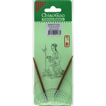 Jehlice ChiaoGoo Otočné 360° Kruhové Bambusové jehlice 40 cm 3,75mm (ChiaoGoo Bamboo Circulars Patina 16" (40 cm) 3,75mm)