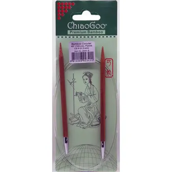 Nástroj na niť a příze ChiaoGoo Otočné 360° Kruhové Bambusové jehlice 100 cm 5,5mm (ChiaoGoo Bamboo Circulars Patina 40" (100 cm) 5,5mm)
