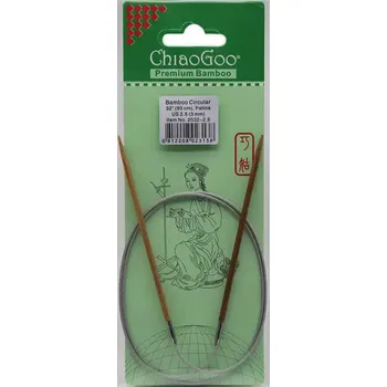 Jehlice ChiaoGoo Fixní Kruhové Bambusové jehlice 80 cm 3mm (ChiaoGoo Bamboo Circulars Patina 32" (80 cm) 3mm)