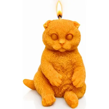 Svíčka Vonná svíčka Sedící kočka | 25 g | Svíčkománie3D | Barva: Oranžová