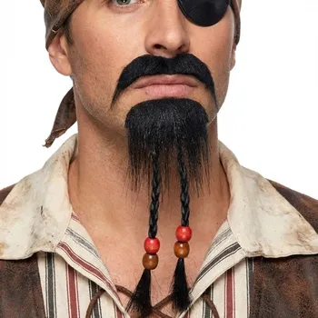Karnevalová paruka Knír a bradka Pirát