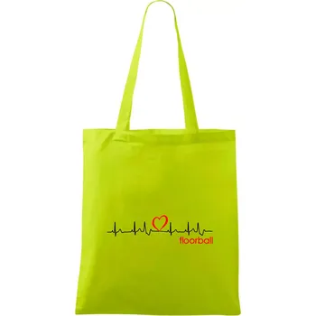 Moje srdce bije pro floorball - Taška bavlněná - 42 x 38 cm ( Limetková )