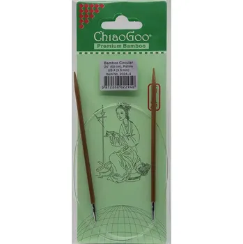 Nástroj na niť a příze ChiaoGoo Otočné 360° Kruhové Bambusové jehlice 60 cm 3,5mm (ChiaoGoo Bamboo Circulars Patina 24" (60 cm) 3,5mm)