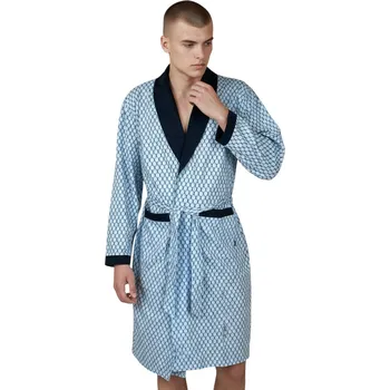 Pánský župan Pánský světle modrý bavlněný župan C-Lemon Barva: Světle modrá, Velikost: XL