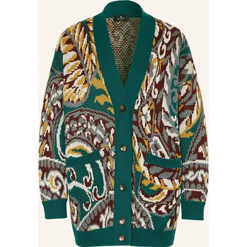 Dámský svetr Etro Dámský Pletený Kardigan, tmavě zelená / šedá / žlutá, 40