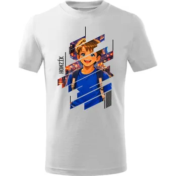 Dívčí tričko Dětské tričko s vlastním anime portrétem z fotky Barva: Bílá, Velikost: 146 cm / 10 let