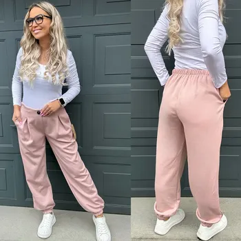 Máslové kalhoty KNOF Barva: Pudr