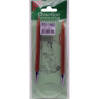 Jehlice ChiaoGoo Otočné 360° Kruhové Bambusové jehlice 100 cm 8mm (ChiaoGoo Bamboo Circulars Patina 40" (100 cm) 8mm)