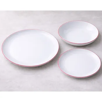 Sada nádobí Thun 1794 TOM COUP talířová souprava červená linka 18 dílná