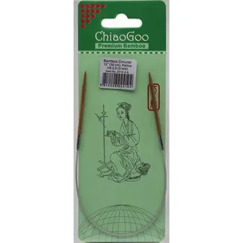 Jehlice ChiaoGoo Fixní Kruhové Bambusové jehlice 30 cm 3mm (ChiaoGoo Bamboo Circulars Patina 12" (30 cm) 3mm)