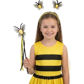 Karnevalový doplněk Sada včelka čelenka a hůlka