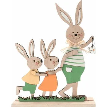 Dekorace Zaječí rodina 18 x 22 x 4,5 cm na postavení