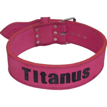 Opasek na cvičení TITANUS opasek Powerlifting jednoduchá přezka (růžová) L