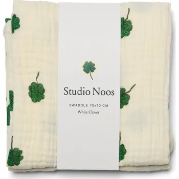 Dětská deka Studio Noos Swaddle zavinovačka Print Medium White Clover