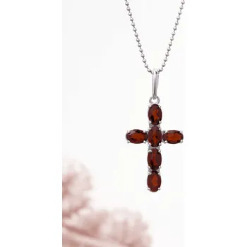 Přívěsek Granát přívěsek křížek 2,3 g