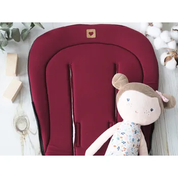 2.jakost | Podložka do kočárku prodloužená (bordó, černý fleece)