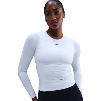Dámské tréninkové triko s dlouhým rukávem NIKE-W NK ONE DF FTTD LS TOP WHITE/BLACK Bílá XS