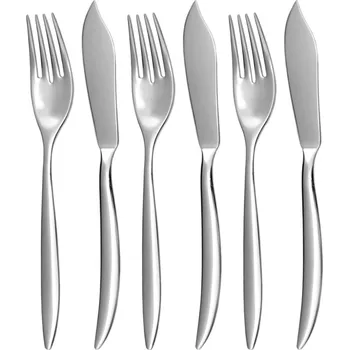 Příbor Toner Elegance Sada Příborů Na Ryby 6 Ks Stříbrná