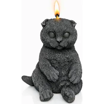 Svíčka Vonná svíčka Sedící kočka | 25 g | Svíčkománie3D | Barva: Černá