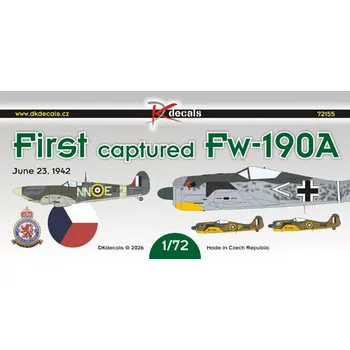 Plastikový model DK decals 1/72 First captured Fw-190A (4x camo)